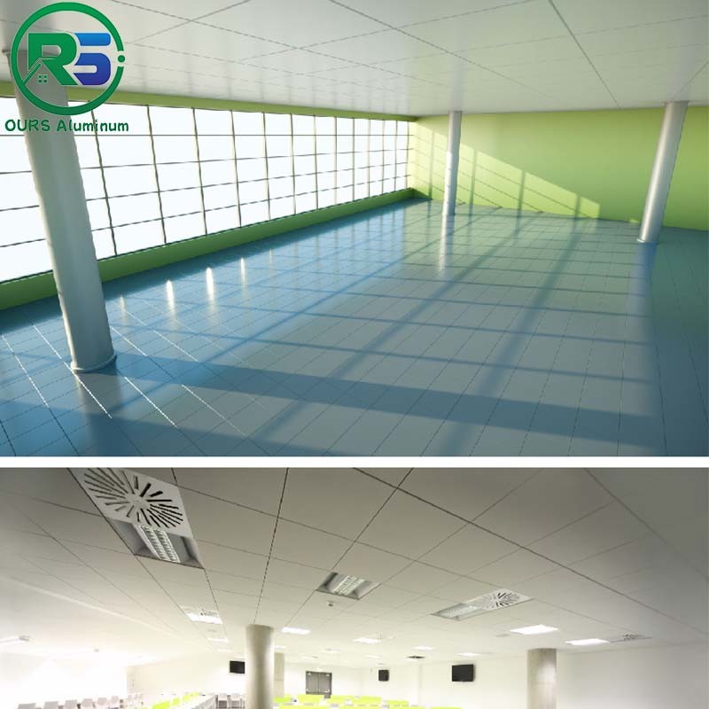 600mm Lay In Perforated Aluminum Ceiling Tiles Powder Coating