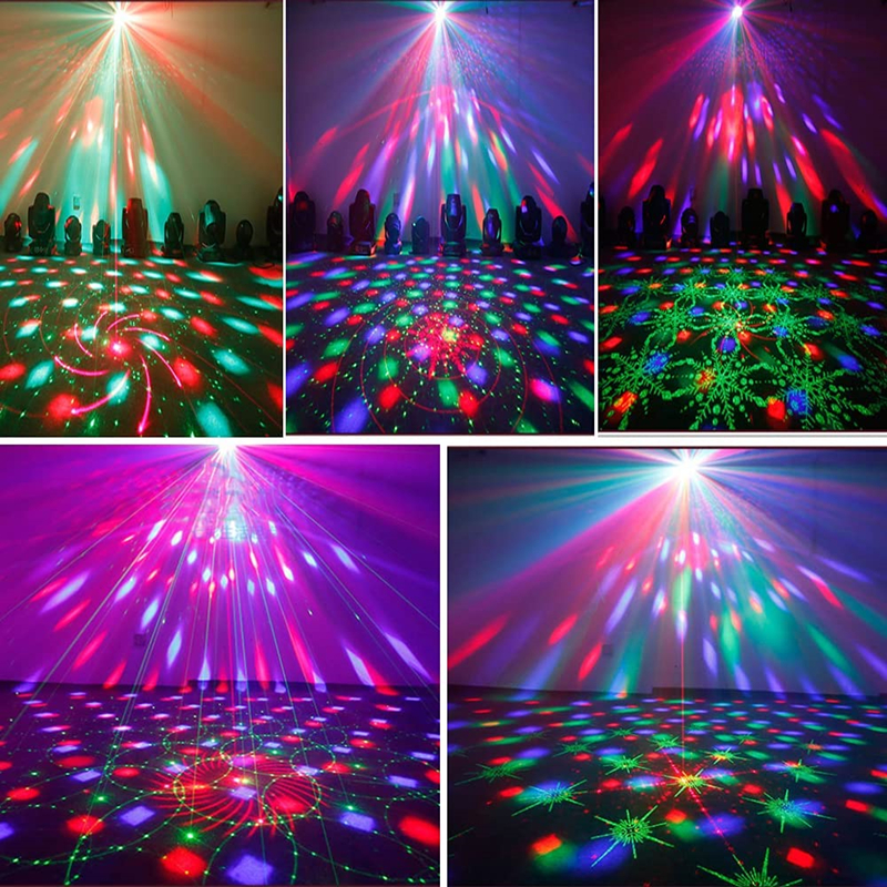Party Disco Ball Light DJ Disco Mini Stage Lights Sound Activated Remote Control for Party Club Bar KTV Holiday Dance Ho