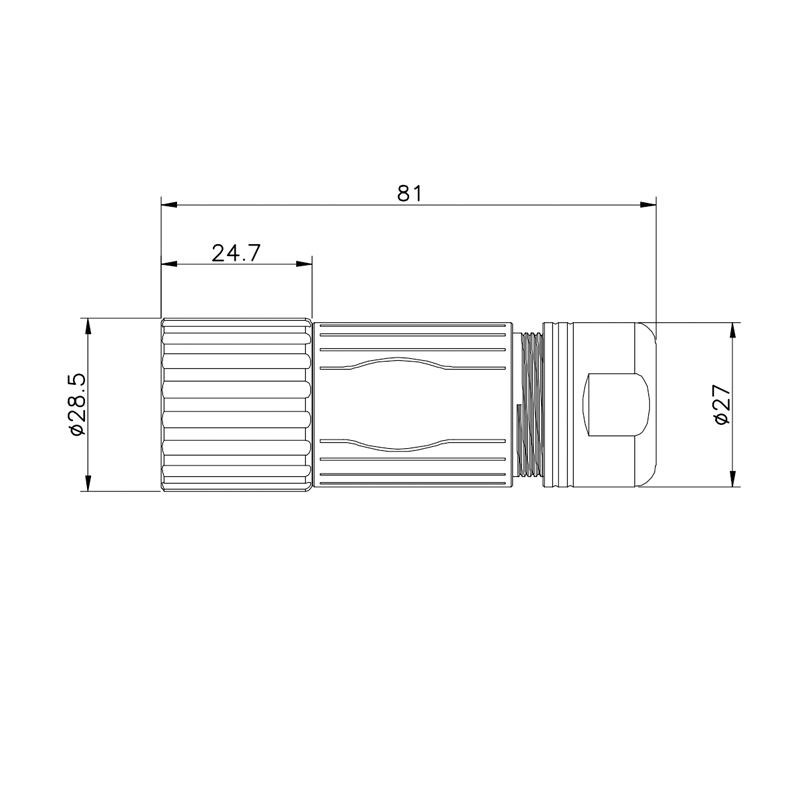 M23 Waterproof 923 Metal Male Connector