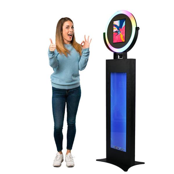 Round Head Ipad Photo Booth Stand Sheet Metal Base With Frosted Acrylic