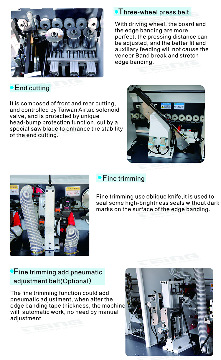Video Technical Support Automatic Edge Banding Machine for MDF Woodworking SKY390