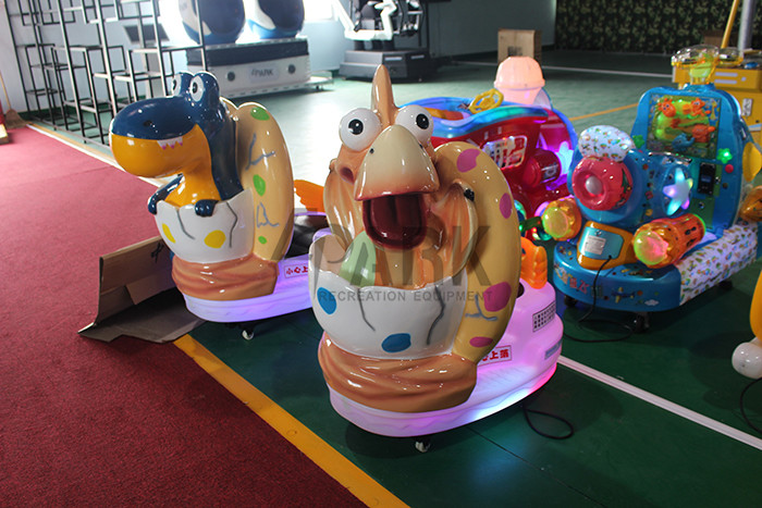 130W Kiddy Ride Machine , Fiberglass Dinosaur Kids Amusement Swing