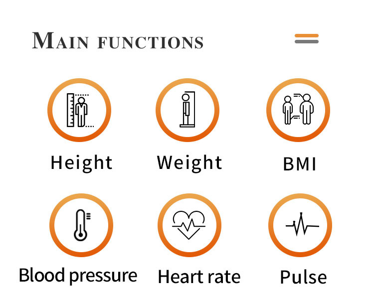 Bmi Health Height Weight Measuring Machine Blood Pressure Heart Rate Balance Scale