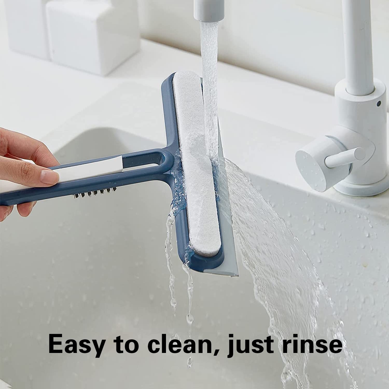 4In1 Dual Sided Glass Wiper Scraper Brush Household Squeegees Brooks Window Cleaning Tool Kit