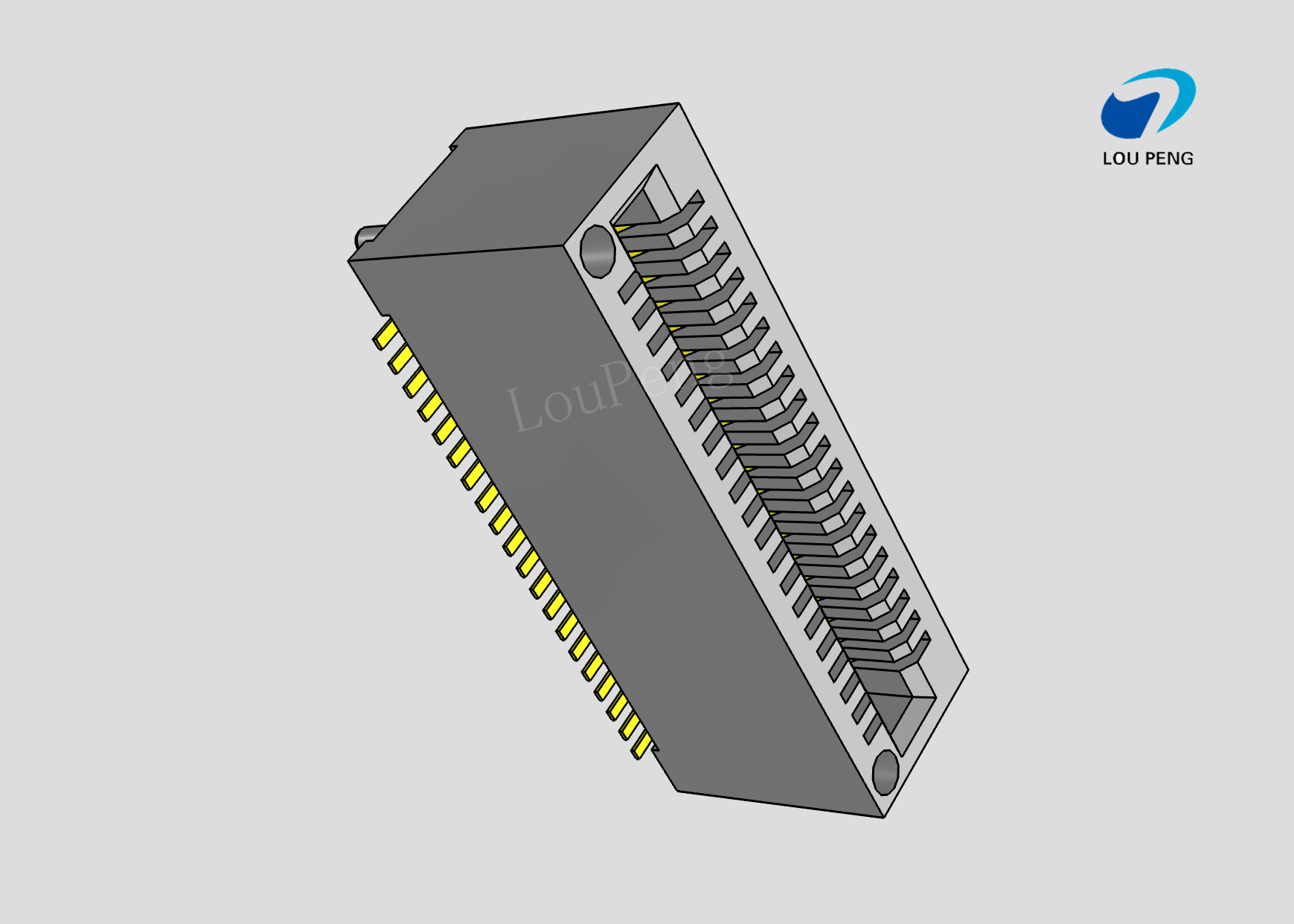 Female header, PCB Mount Receptacle, Vertical, Board-to-Board, 40 Position, 0.8mm Pitch, Gold Flash, SMT