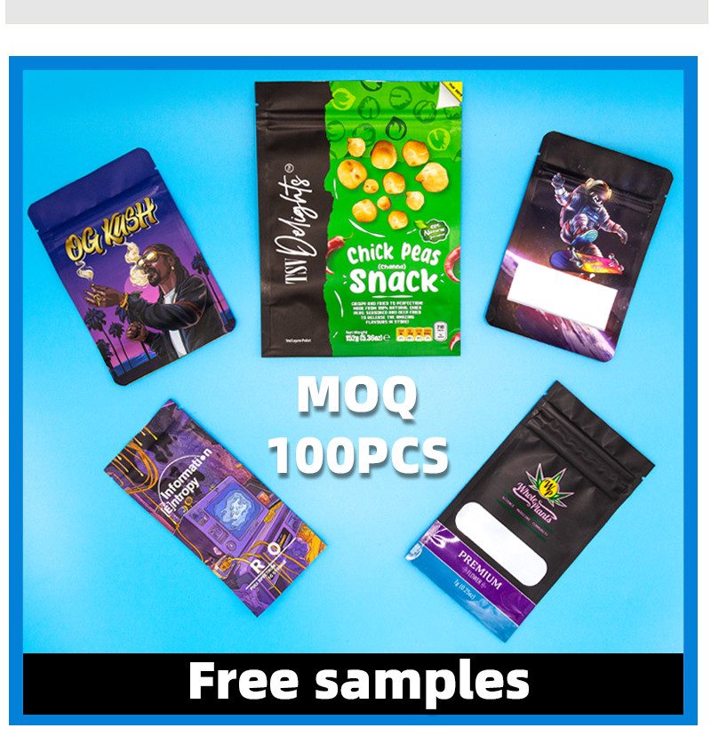 Resealable Hermetic Snack Doypack Pack Custom Printed Food Plastic Bags