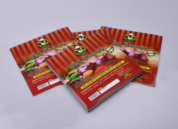 Full color waterproof glossy lamination adhesive paper label sticker for jerk