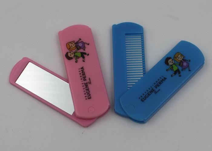 Eco - Friendly Hotel Foldable Mirror Comb Set In Bank And Office / Gift Mirror