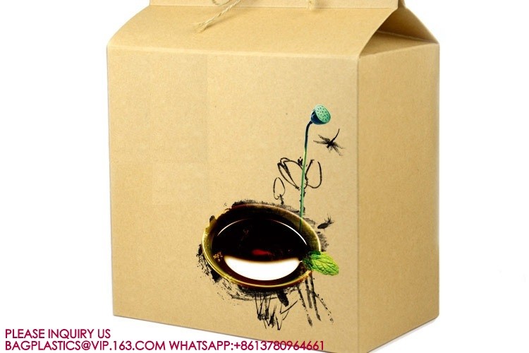 Kraft paper Rice Pouches Bulk Food Storage Bag Reusable Heat rice Sealable Bag Packaging