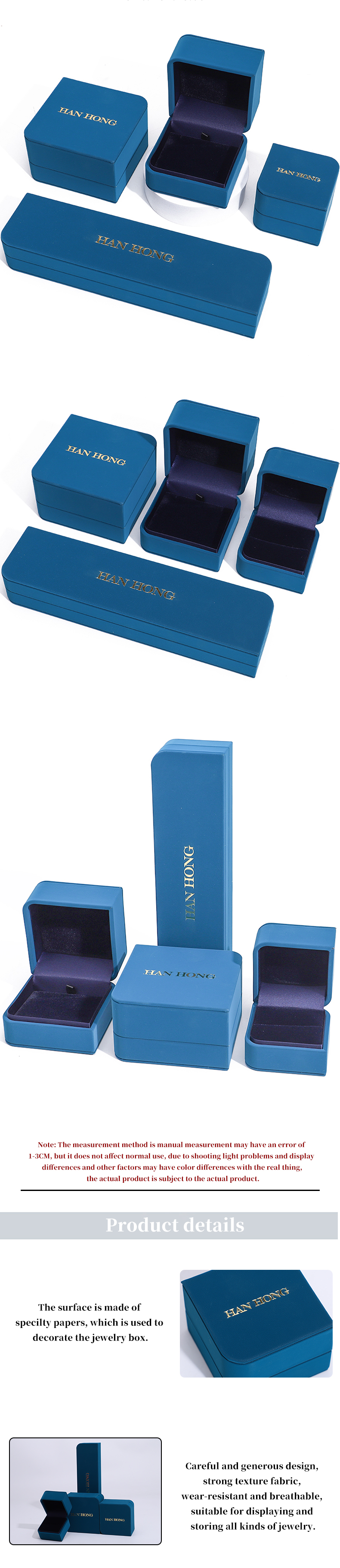Arc Diamond Shaped PU Leather Jewelry Storage Box Set For Ring Pendant Packaging