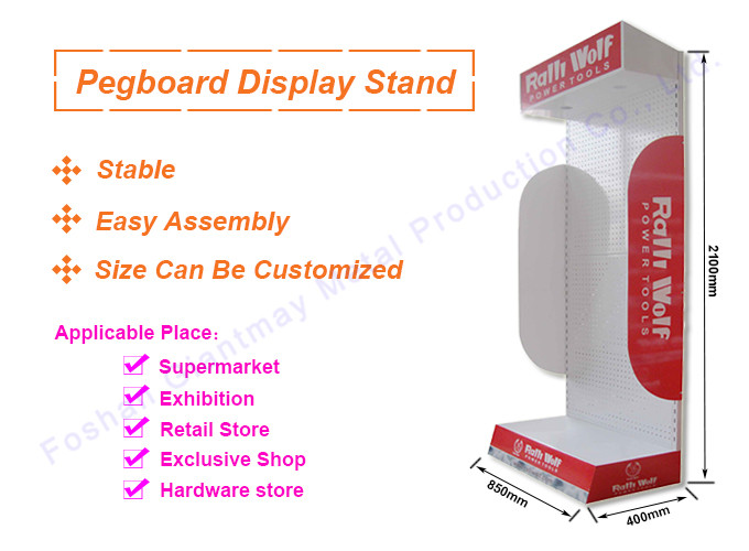 High Quality Product Display Ideas Steel Stand Pegboard Panel