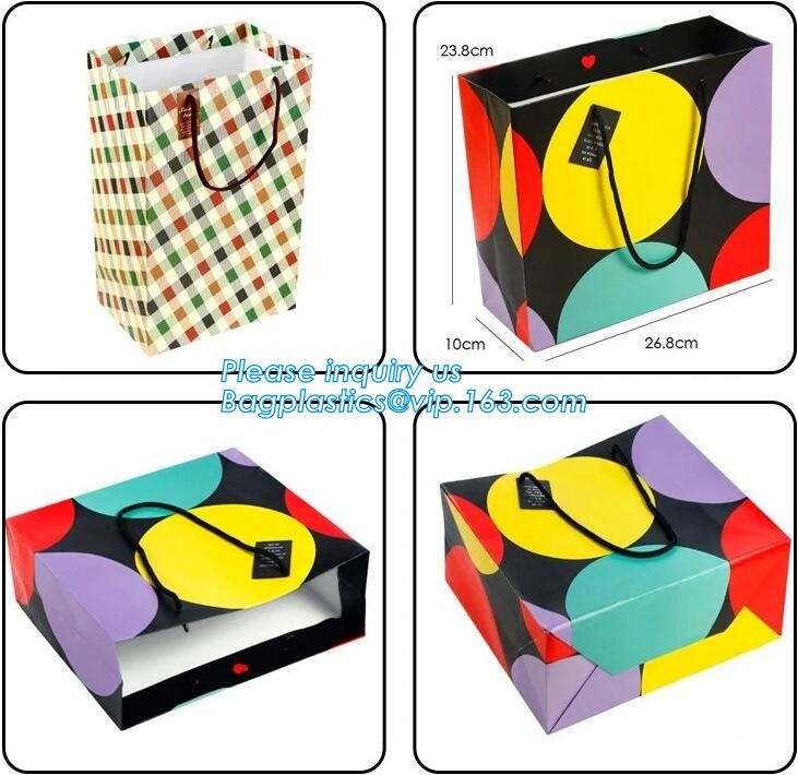 Custom Printed Accept Wholesale Stock White Brown Kraft Paper Shopping Bag With Handle No Minimum, carrier handle bags