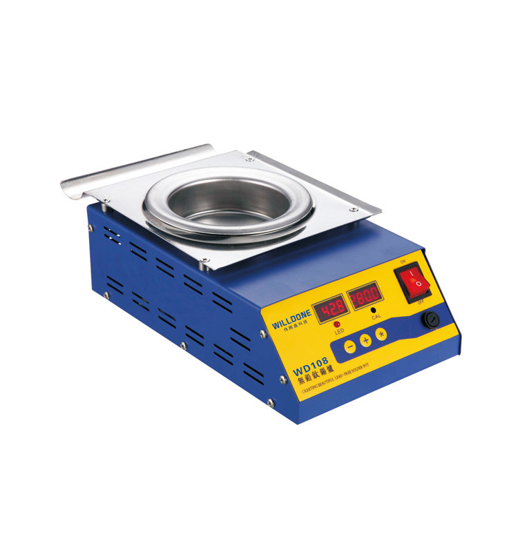 Round Lead Free Dip Soldering Pot Titanium Material 500W 2.0KG Melting Capacity
