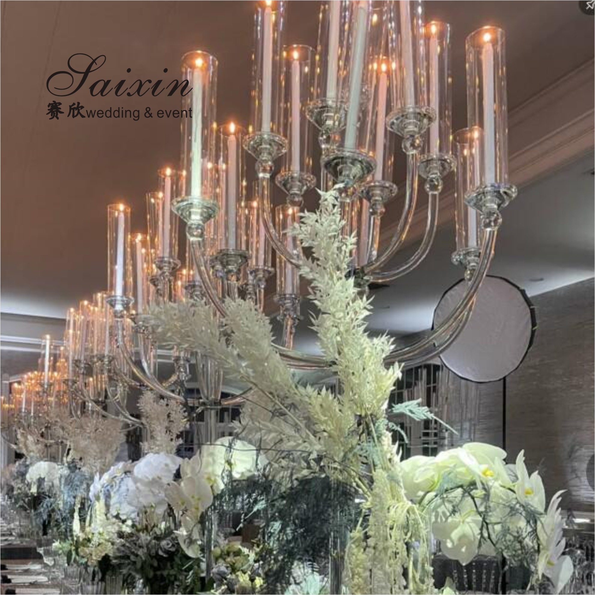 Black Candelabra Centerpieces Wedding Crystal Candelabra Candle Holder Glass Big Tall