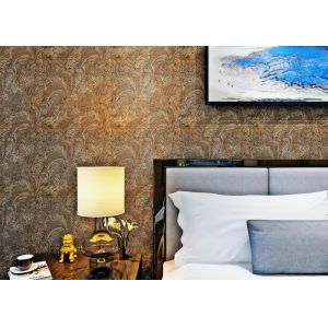 Waterproof Blown Vinyl Wallpaper Patterns , Eco - friendly Embossed Wall Covering