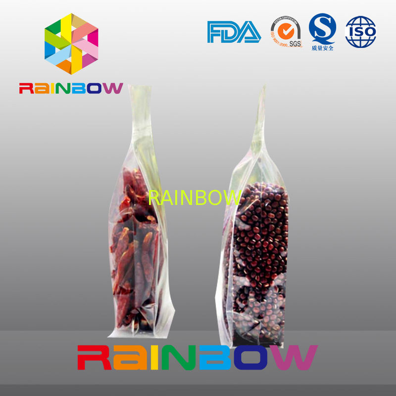Plastic transparent bottom gusset k beans / food packaging bags