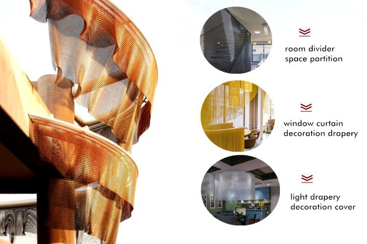 Fire Guard Screens Metal Mesh Curtains 0.53 x 3.81 mm