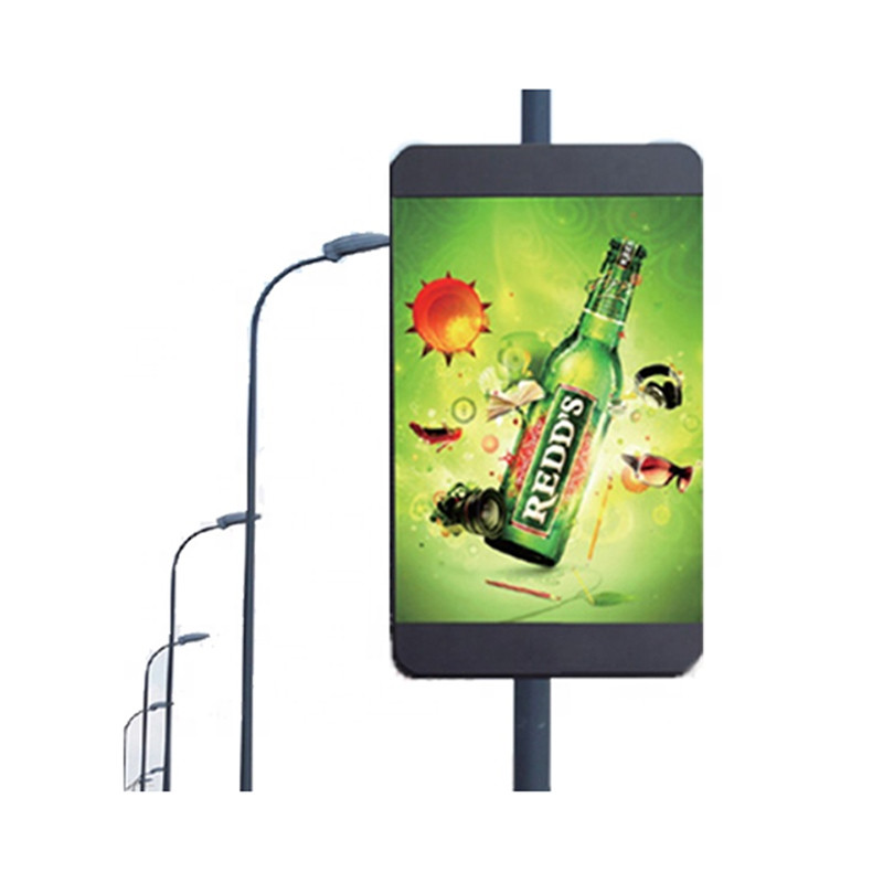 Display customized size LED display lamp post single panel and double panel advertising equipent digital signage