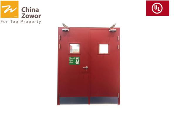 60/90 min Double Swing 304 Stainless Steel Fire Rated Doors With Vision Panel