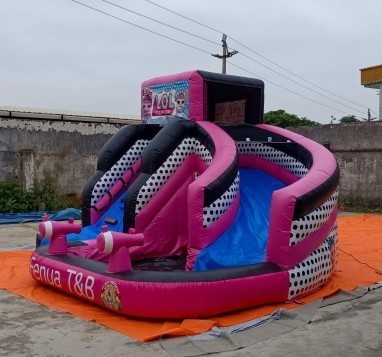 0.55mm PVC Inflatable Bouncer Pull Up Ladder Slide Game 8x4x6m