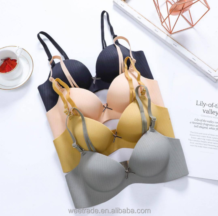 New wireless bra seamless push up bra women bras one piece with bow