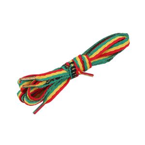Soft Printed Polyester Shoelace Custom Design Color Flat Cord With Plastic Tips