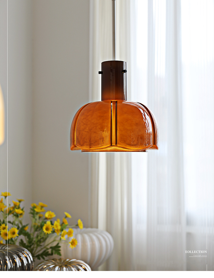 Glass pendant light restaurant retro lovely Nordic study single hanging lamp(WH-GP-173)