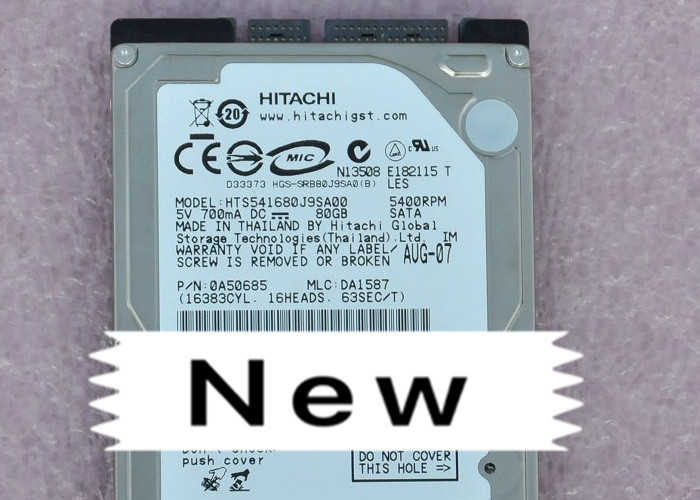 80G SATA HDD Hitachi Serial Port 2.5 Inch HTS541680J9SA00 Long Lifetime