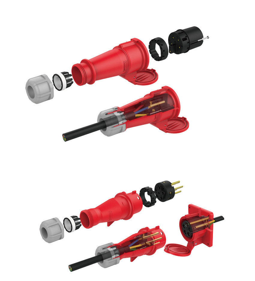 IP44 IP67 3Pin Outdoor Power Distribution Equipment Installation Connector