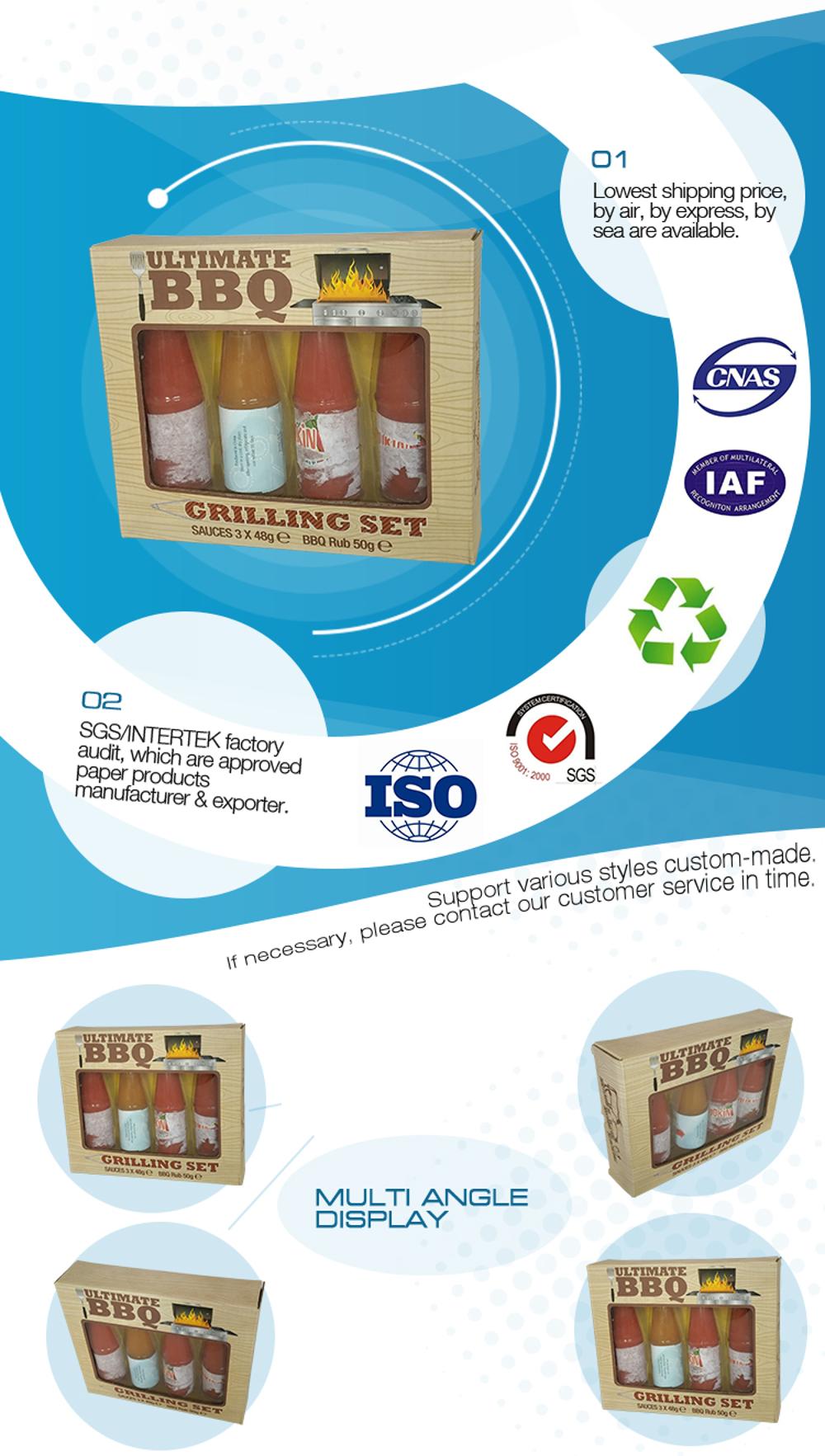 Customized Size Paper Board Box Classic Style For Sauce Bottles