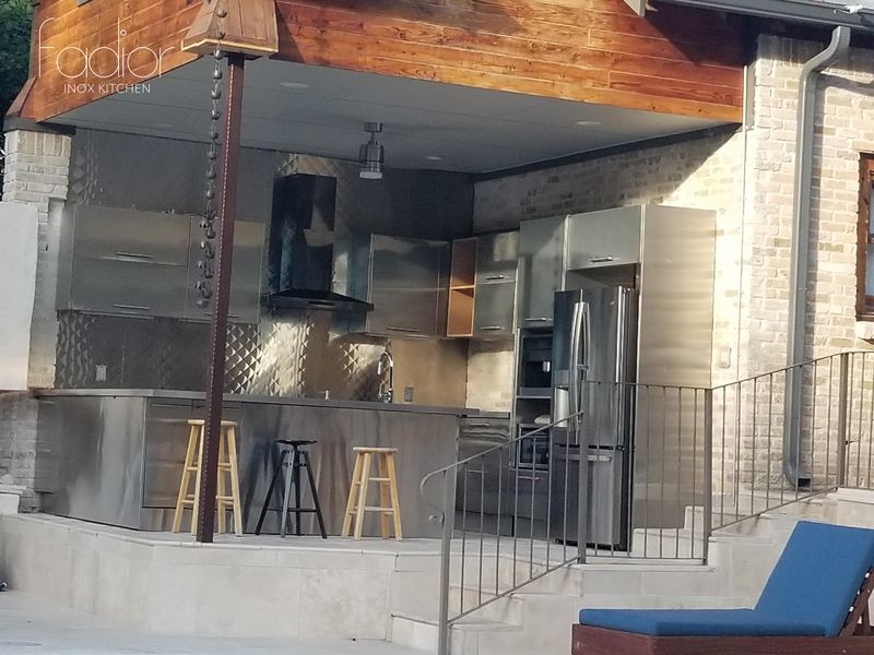 OEM Outdoor Kitchen Stainless Steel Sink Cabinet With Integrated Modern Appliances
