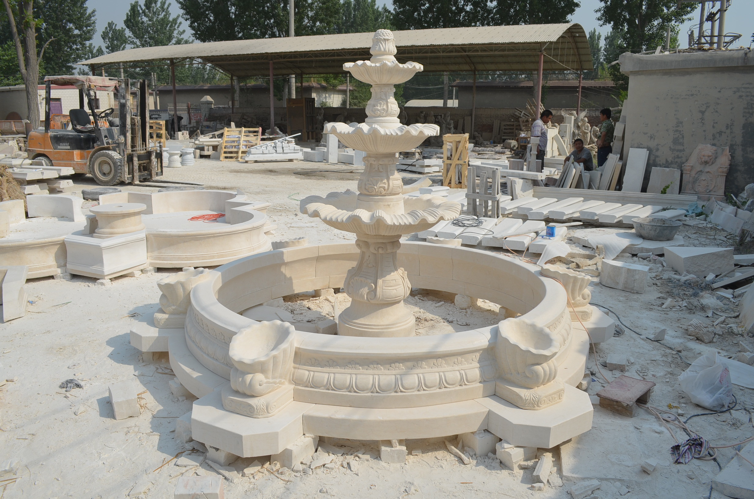 Famous Big 200cm White Marble Sculpture Water Fountain Pool With Horse