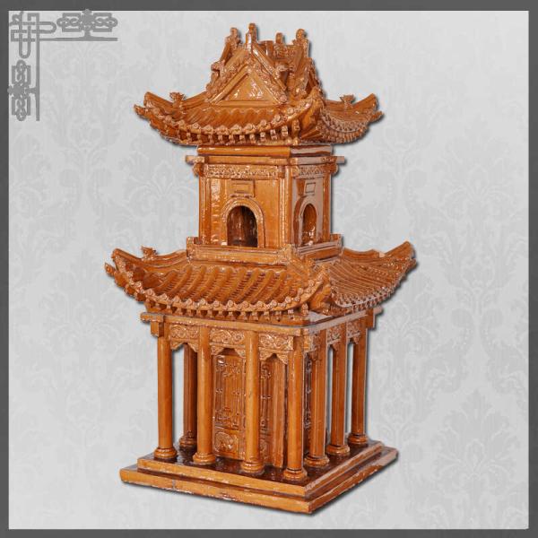 Exquisite Handmade Custom Carved Chinese Roof Decorations Glazed Pagoda