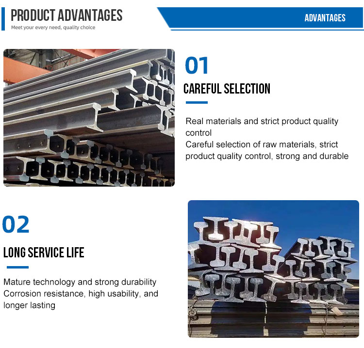 Non-secondary Railway Rail 4kgs/m H Beam Steel Rails CE Certification for Railroad Track Standard Light Rail