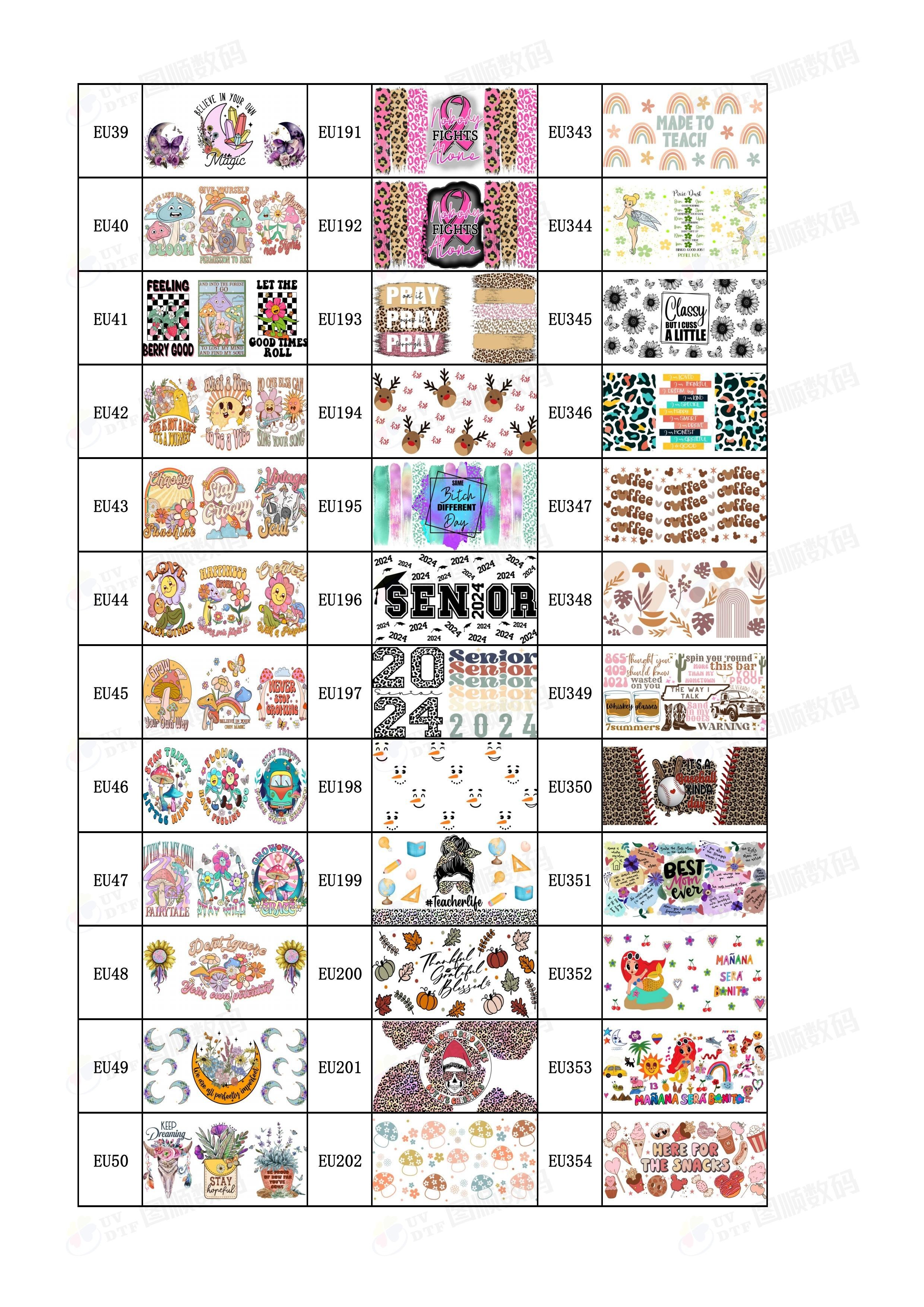 UVDTF packaging custom UV transfer stickers 16oz cup sleeve 24oz stickers DTF transfer waterproof labels