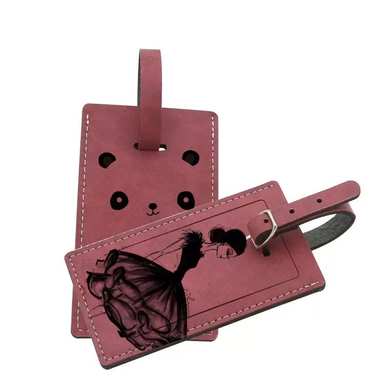 Custom Blank Sublimation PU Leather Luggage Tag For Sublimation Printing
