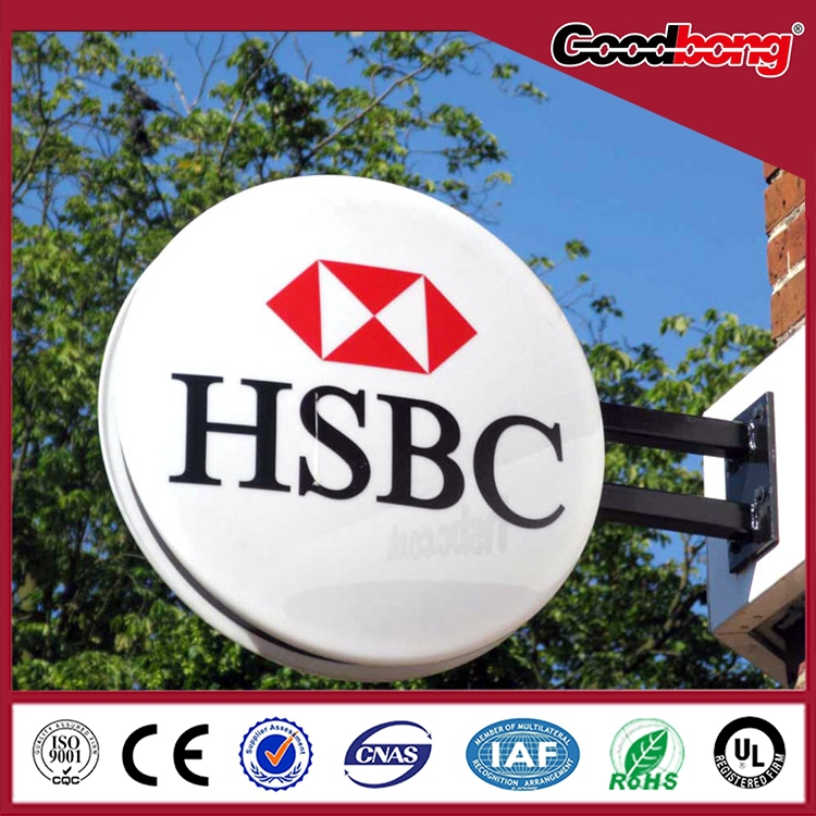 Newest Design Round Light Box Acrylic Signage Double Sided