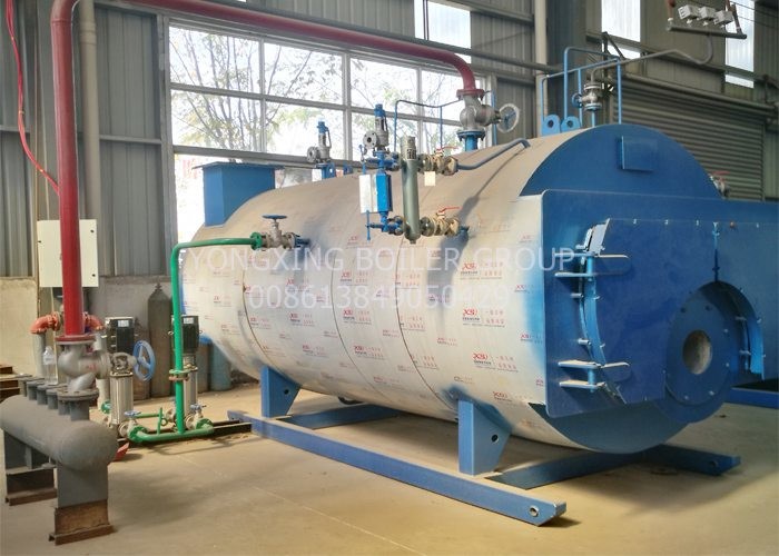 1000Kg / H Three Pass Fire Tube Boiler , Automatic Running Horizontal Steam Boiler