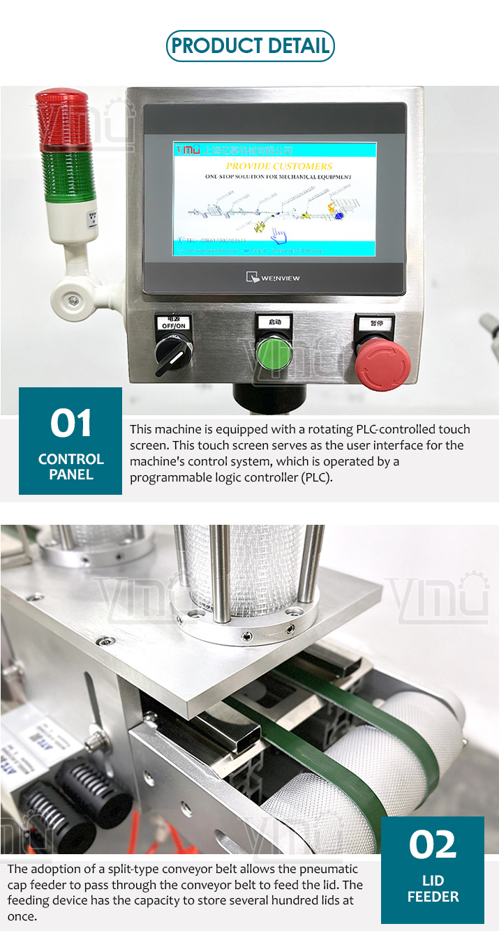 YIMU YM210 Automatic LABELING MACHINE for Storage Box Glass Jar Food Container Plastic Lid