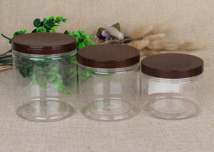480ml Thick Transparnt PET Food Plastic Packaging Cylinder Cans OEM