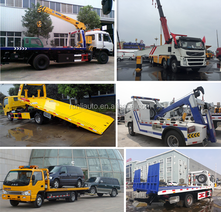 Remote Control Platform Road Wrecker Recovery Truck With Crane 99km/h