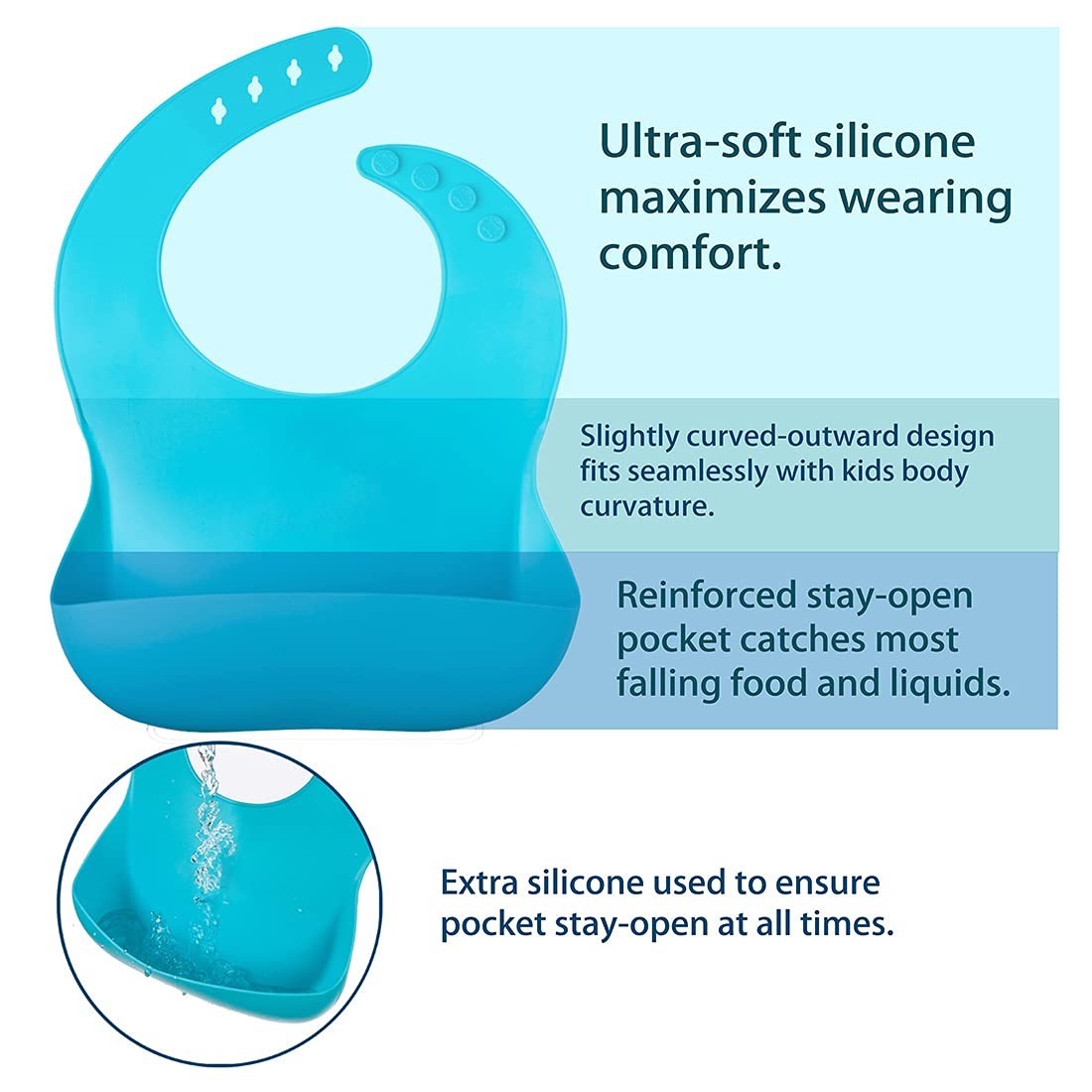 Practical Nontoxic Silicone Food Catcher Bibs Heatproof Lightweight
