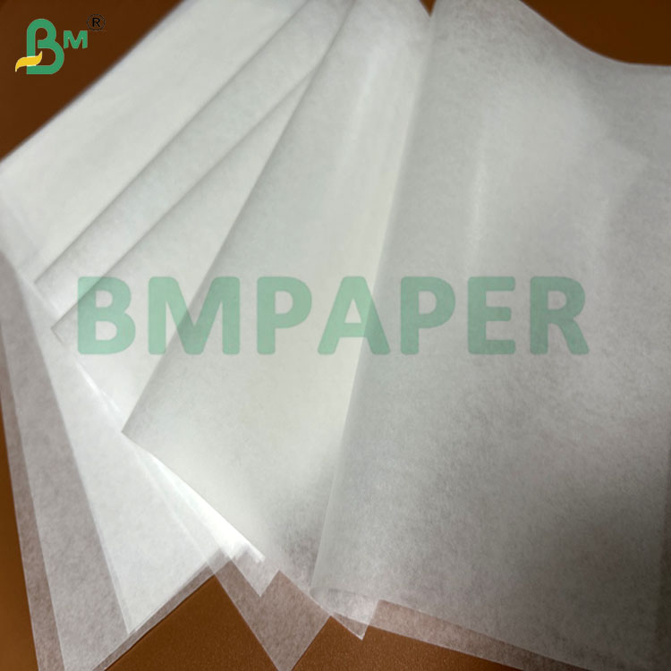 30gsm 40gsm White Foodgrade Waxed Paper For Hamburger Wrapping 30 x 40cm 