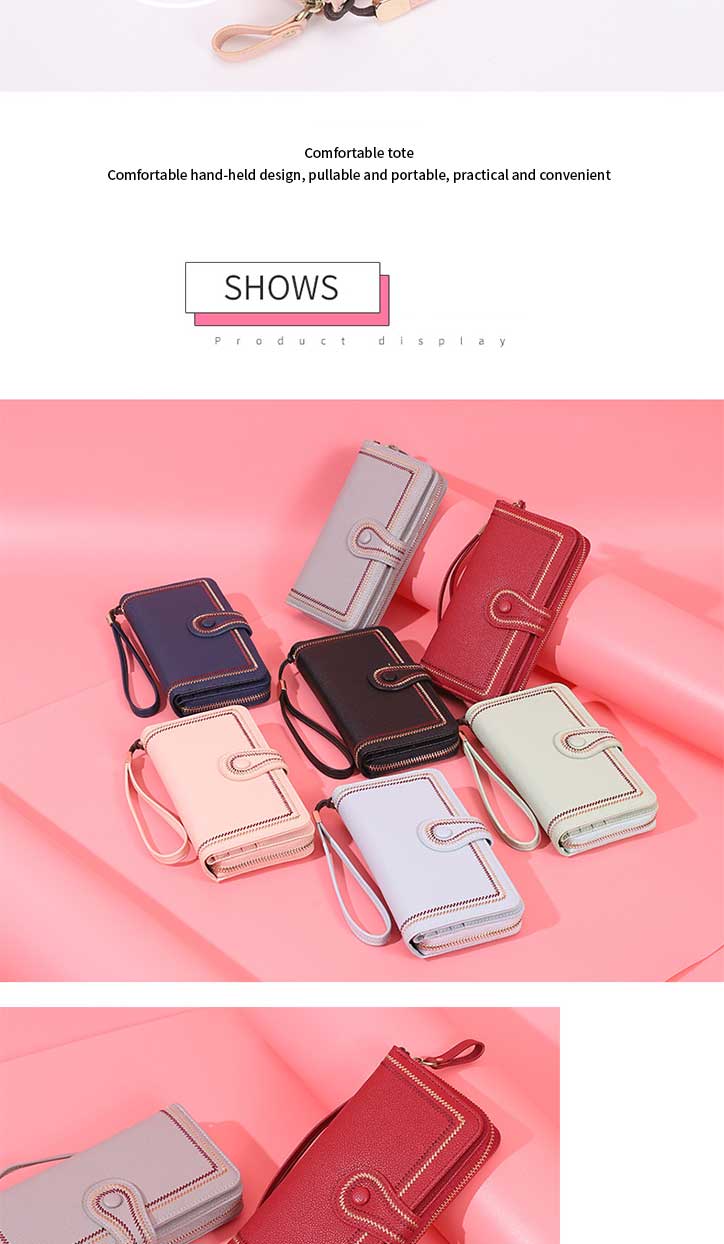 Women's Clutch Wallets with Multiple Colors Long Zipper Money Pocket and Card Holder
