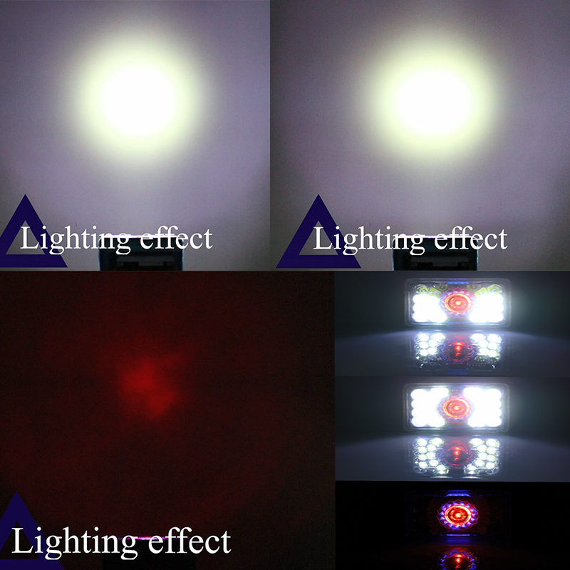 High Power Limit Lumen 18 Beads Motorcycle LED Square Headlight