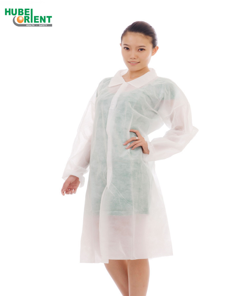 Comfortable Unicolor Disposable Use Lab Coat Non-Toxic For Hospital And Protect Body