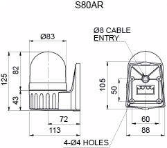 Bulb Revolving Warning Light , Terminal Plate Built-in Type of Easy Wiring , S80AR Qligh