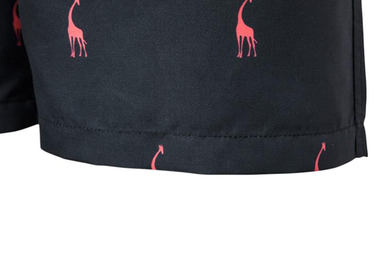 Oem Factory Manufacturer Custom Logo Drawstring Beach Surf Shorts Printed Giraffe Graphic Sleep Pajama Shorts