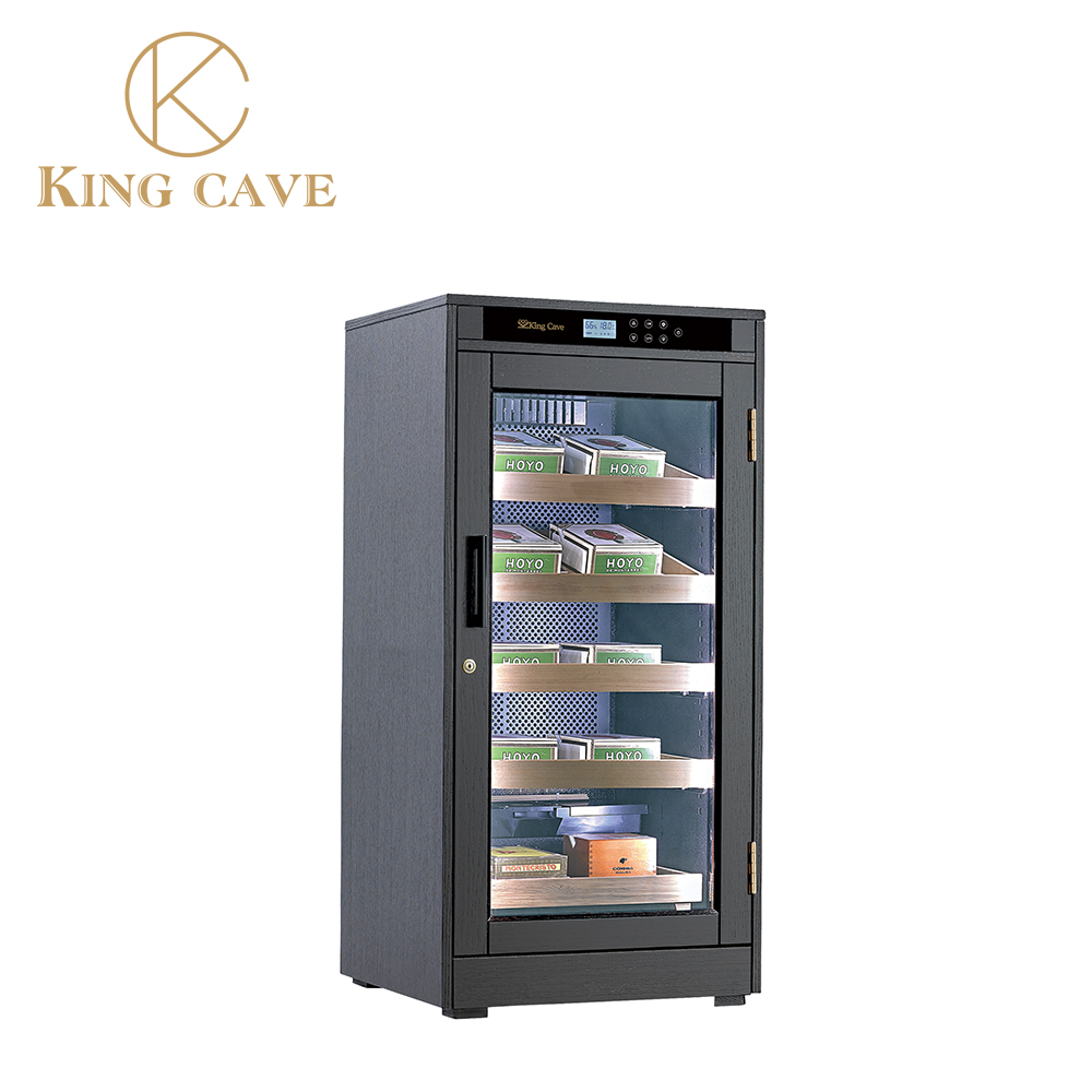 Luxury Wood Touch Control Lockable Electric Cigar Cooler Humidor Cabinet