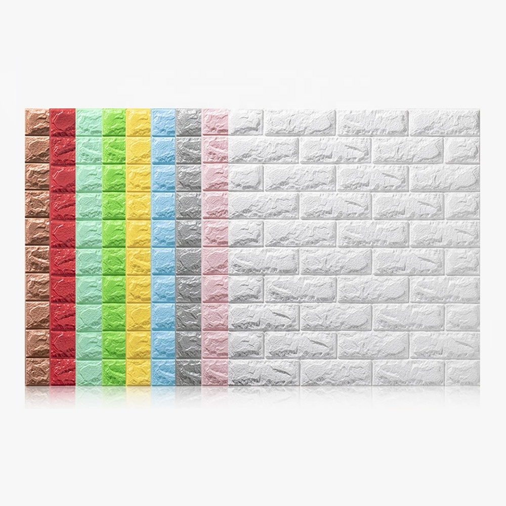 Self Adhesive PE Foam Wallpaper For Living Room Peel And Stick Wall Sticker
